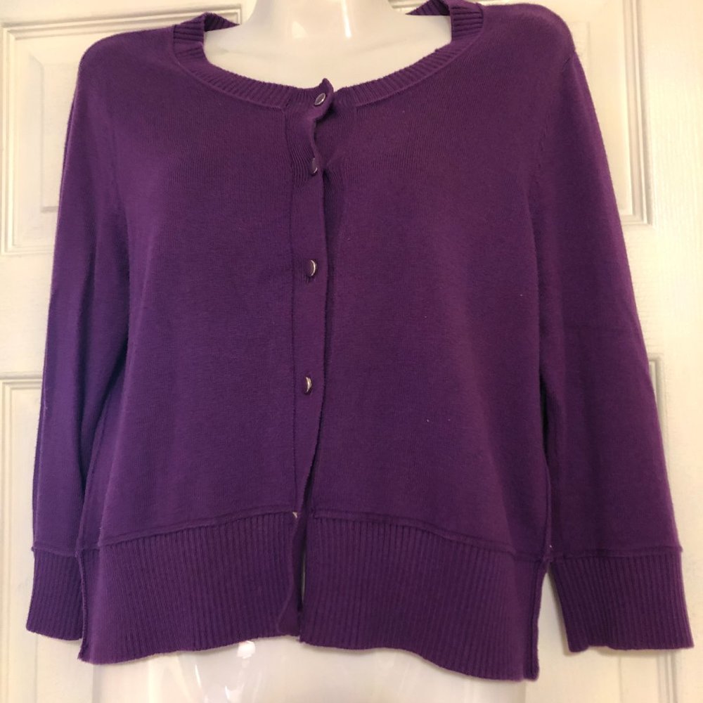 Purple Sweater 3/4 length sleeves